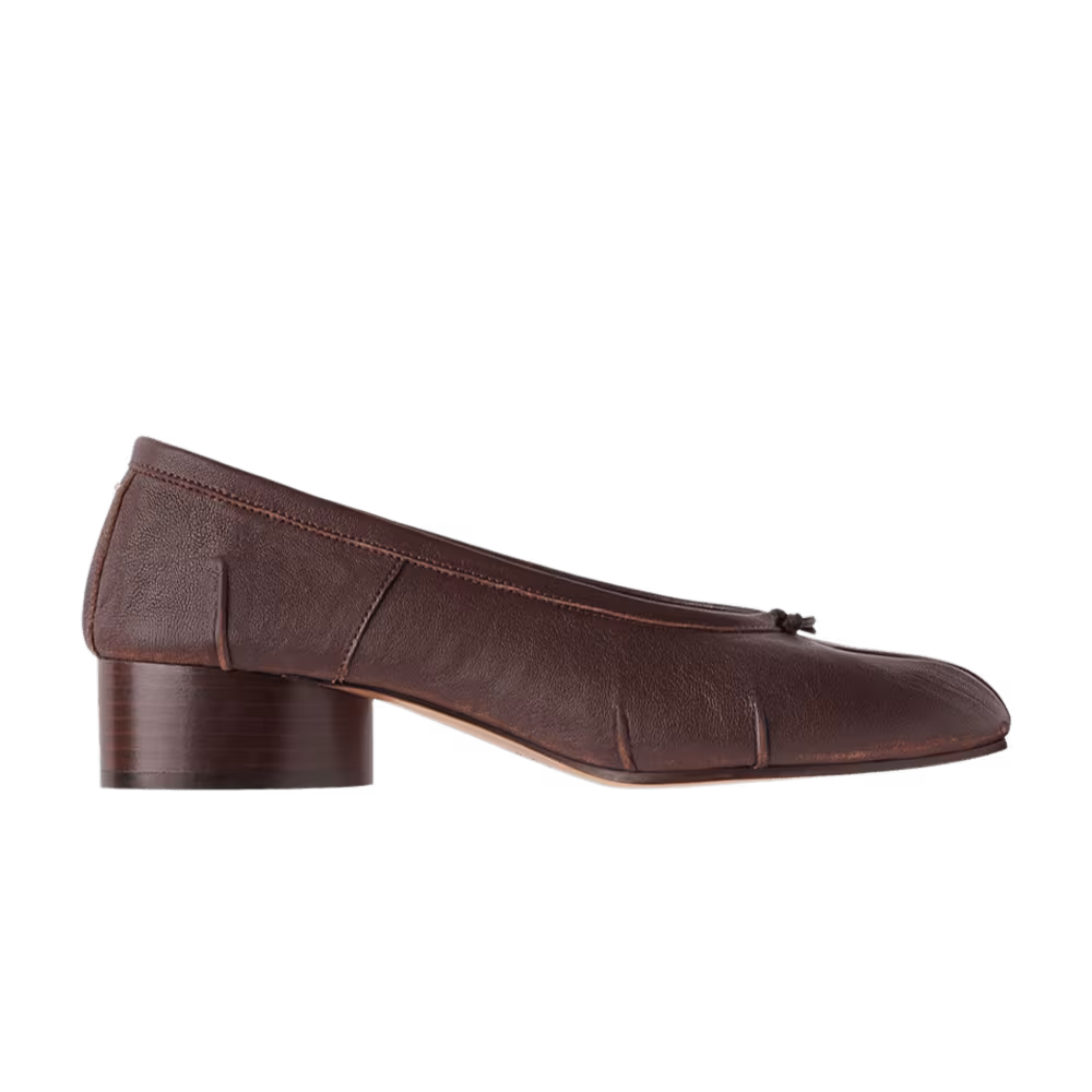 Maison Margiela Women's Tabi New Ballerina Artisanal Vintage Effect - Moka