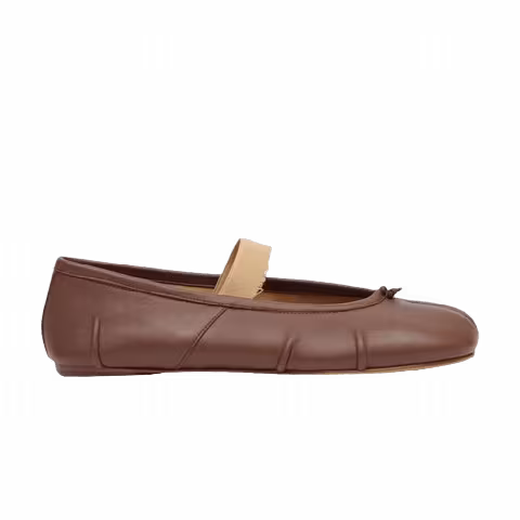 Maison Margiela Wmns Tabi Ballerina Flat Elastic Band 'Warm Coffee Nude'