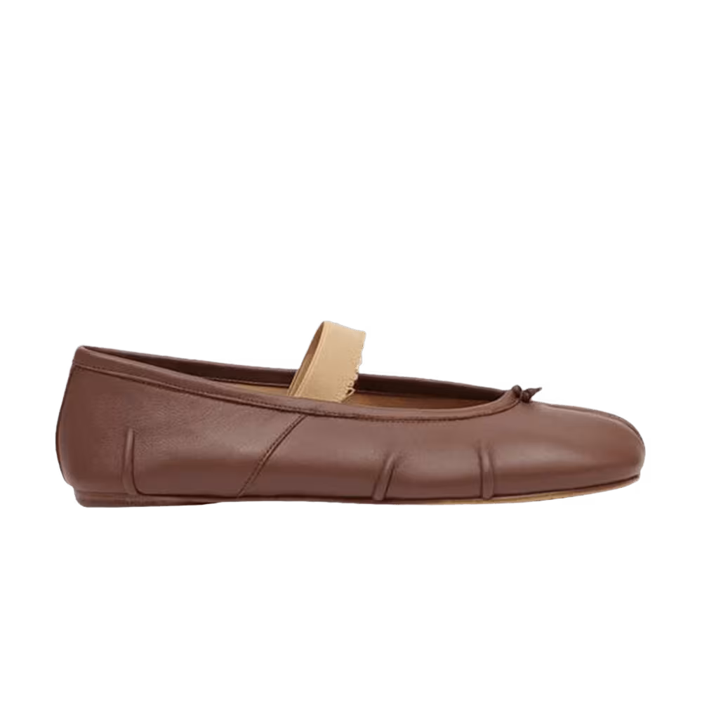 Maison Margiela Women's Tabi Ballerina Flat Elastic Band Warm Coffee Nude