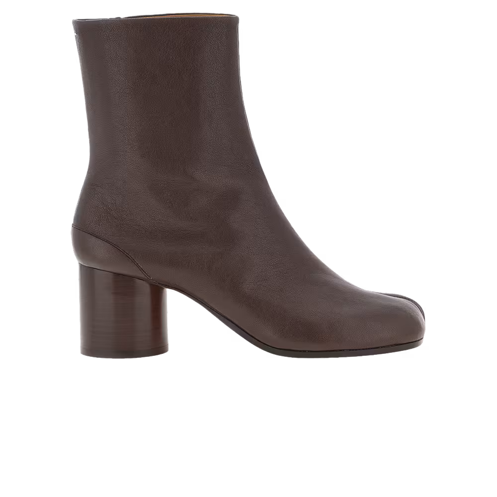 Maison Margiela Women's Tabi Leather Ankle Boot Brown