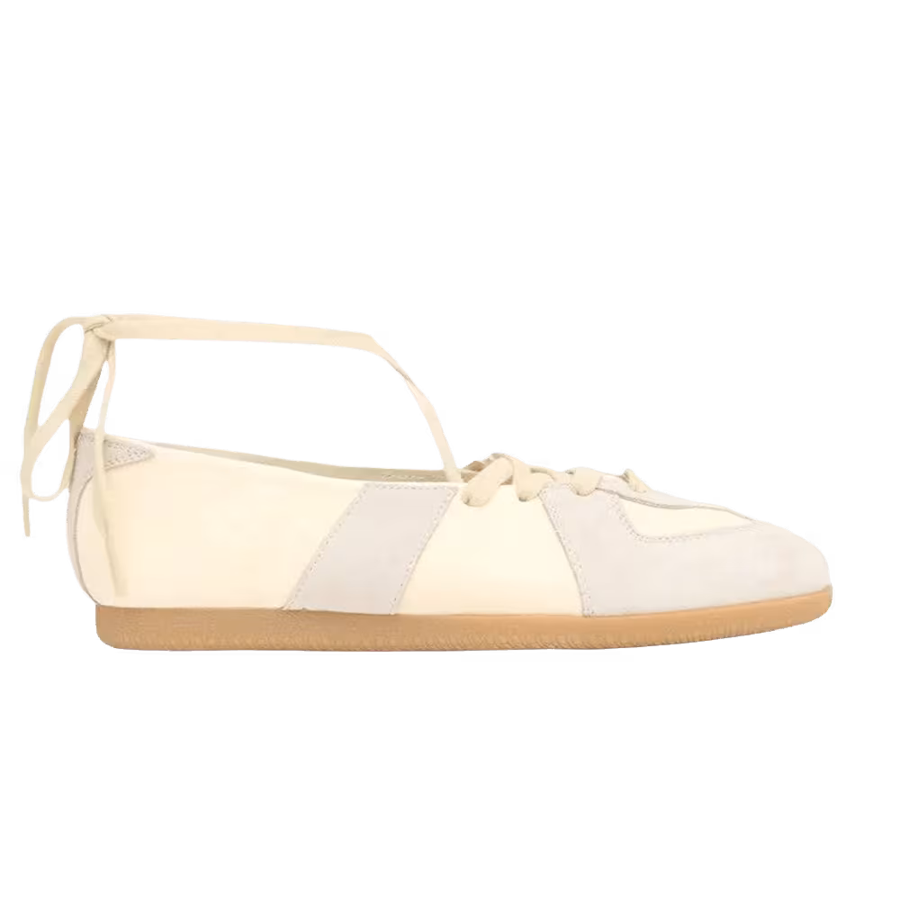 Maison Margiela Women's Replica Soft Laced Ballets Bleached Sand