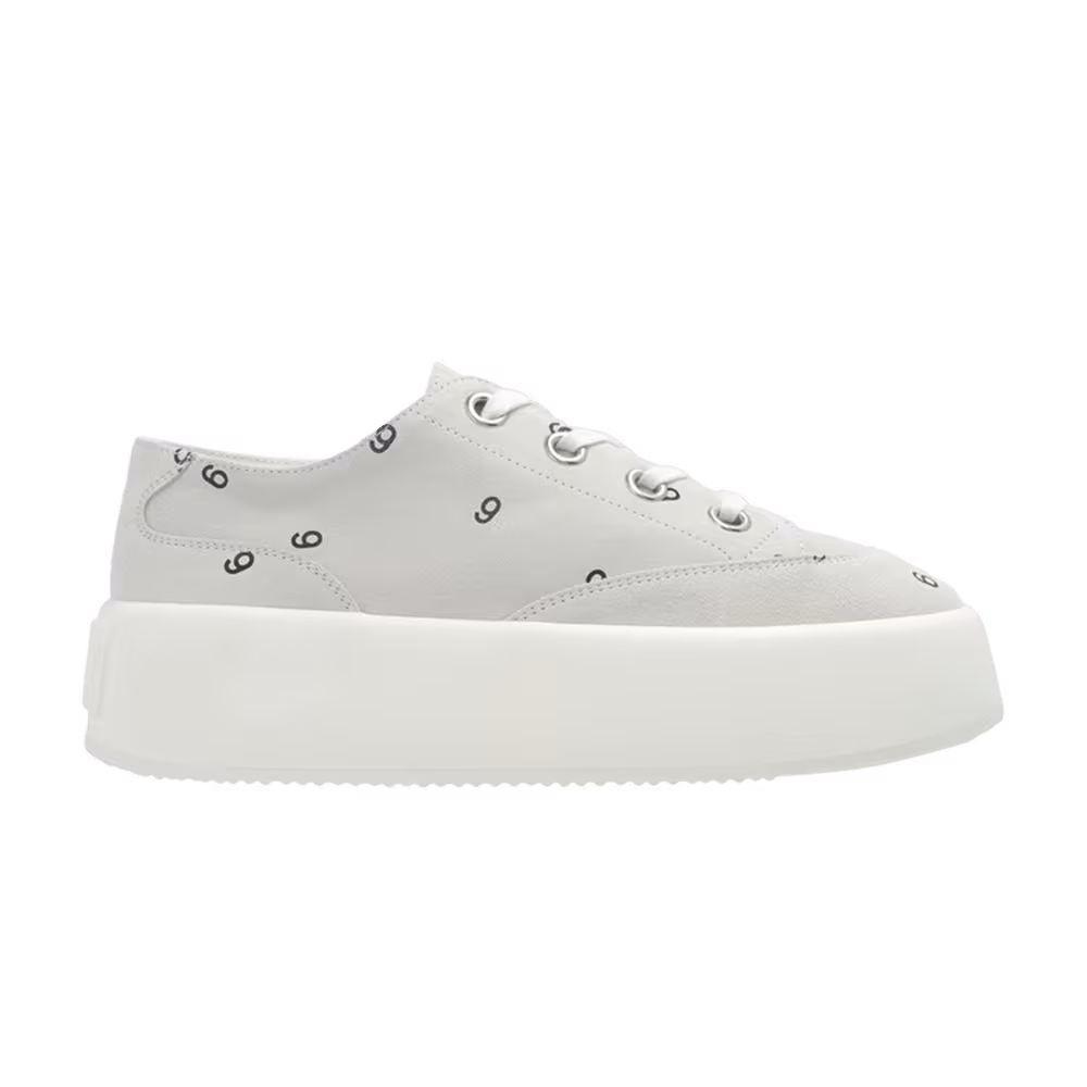 MM6 Maison Margiela Women's Platform Sneaker Allover Number Print - Light Grey