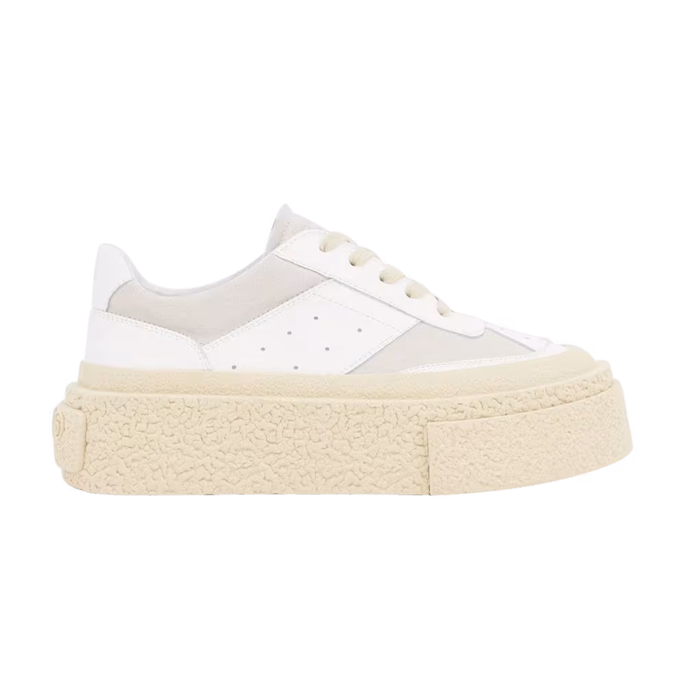 MM6 Maison Margiela Women's Panelled Platform Sneaker White Silver Birch