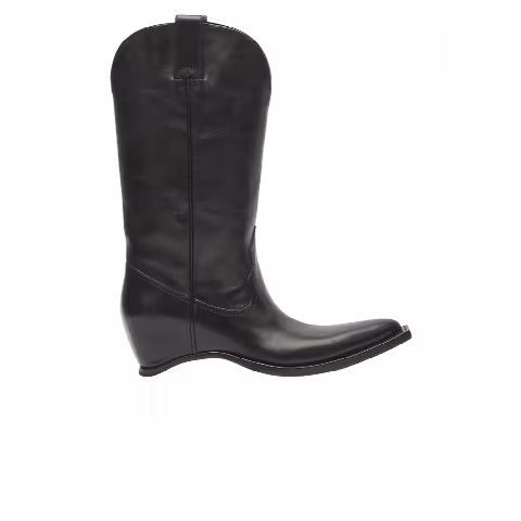 Wmns Maison Margiela Heel-less Western Leather Boot 'Black'