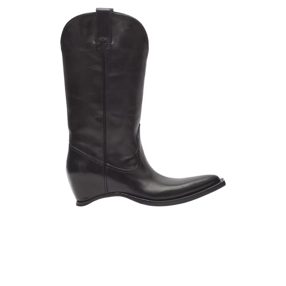 Women's Maison Margiela Heel-less Western Leather Boot Black