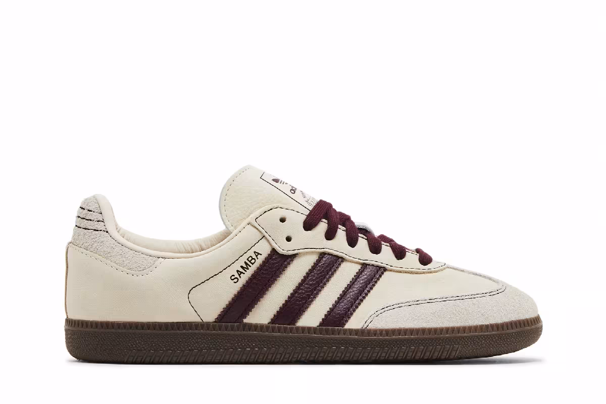 adidas Women's Samba OG Wonder White Maroon, view 2