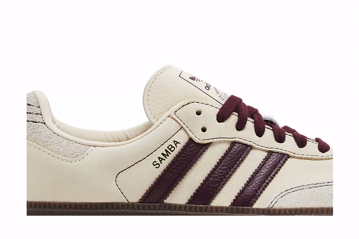adidas Women's Samba OG Wonder White Maroon, view 3