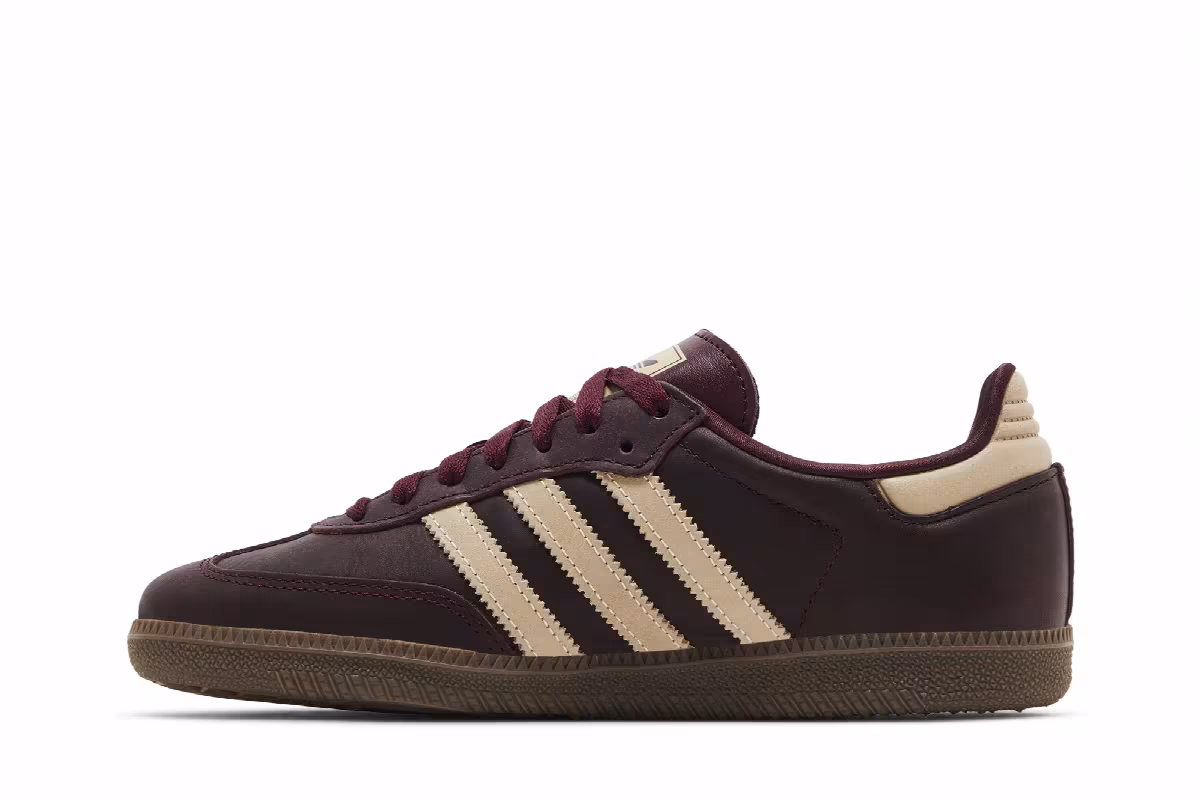 adidas Women's Samba OG Maroon Crystal Sand, view 4