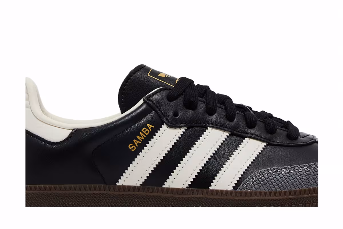 adidas Women's Samba OG Black Off White Snakeskin, view 3