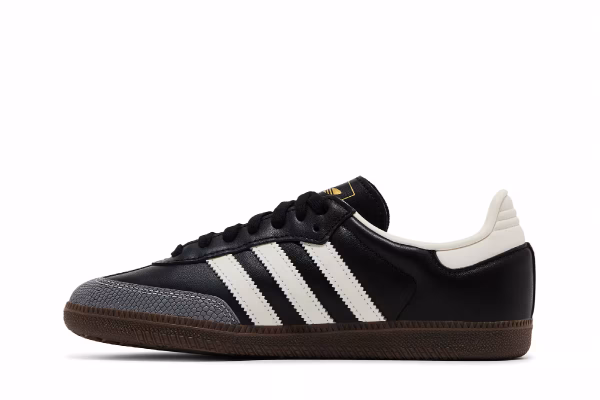 adidas Women's Samba OG Black Off White Snakeskin, view 4