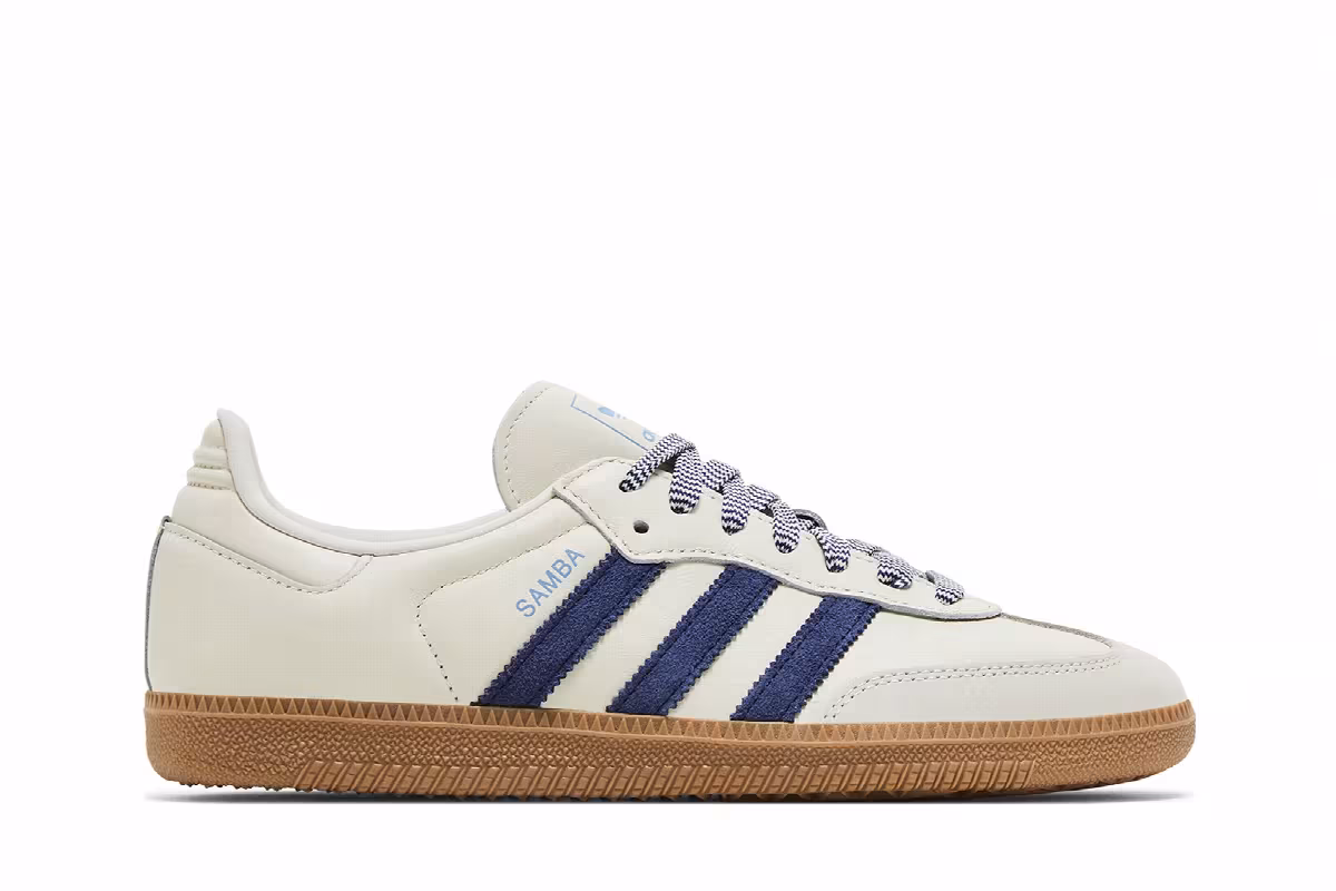 adidas Women's Samba OG Off White Dark Blue, view 2