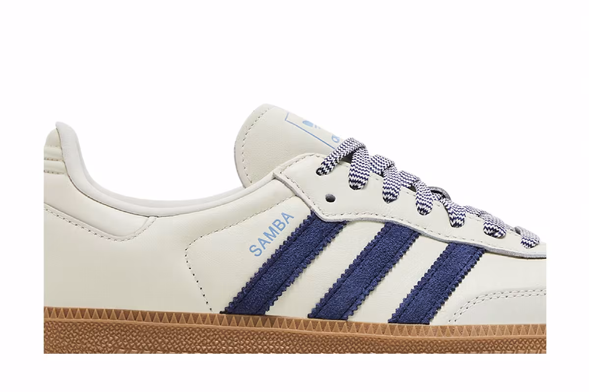 adidas Women's Samba OG Off White Dark Blue, view 3