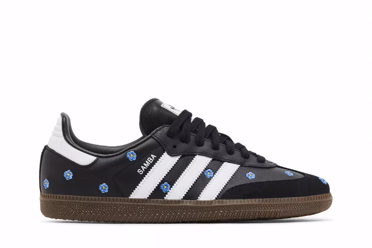 adidas Women's Samba OG Black Floral Embroidery, view 2