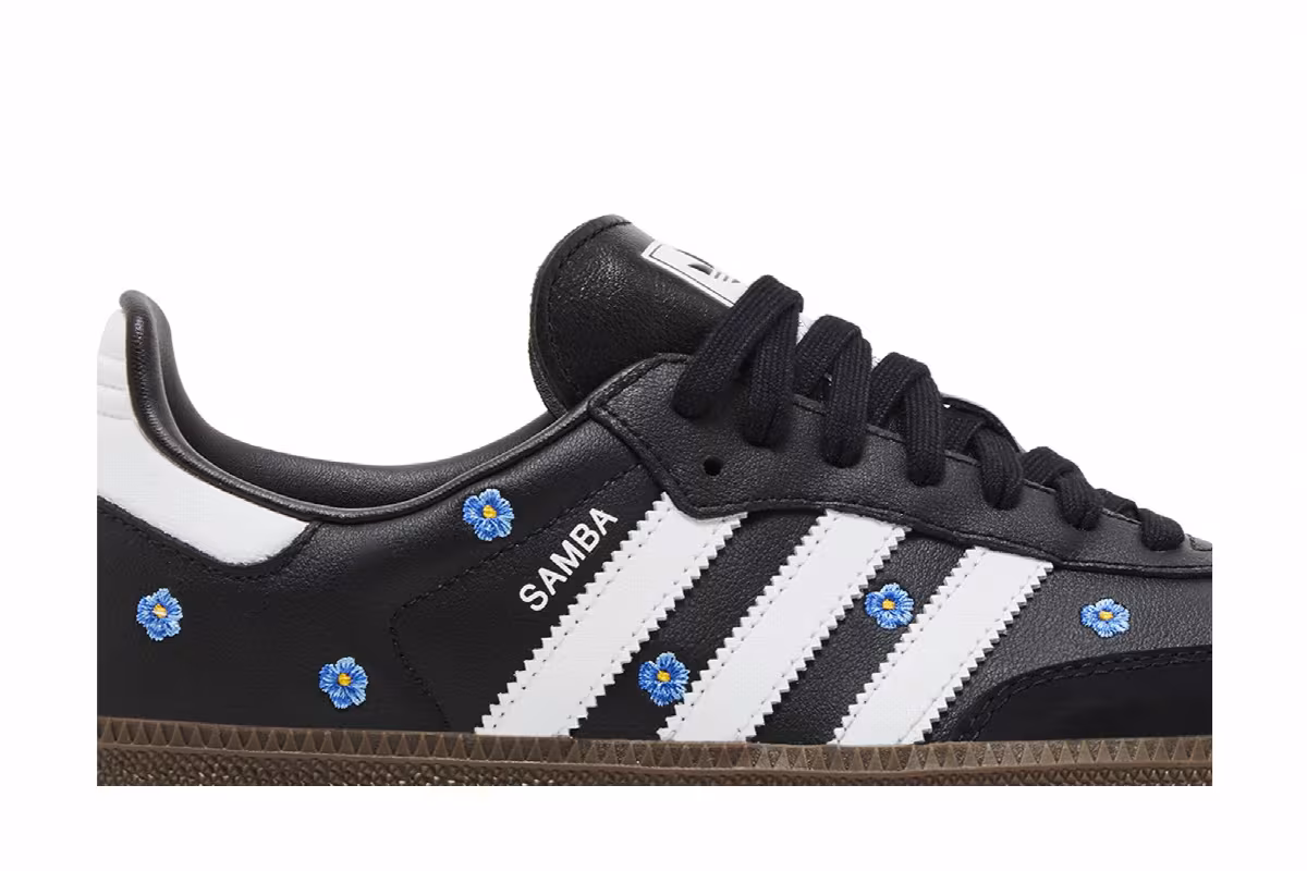 adidas Women's Samba OG Black Floral Embroidery, view 3