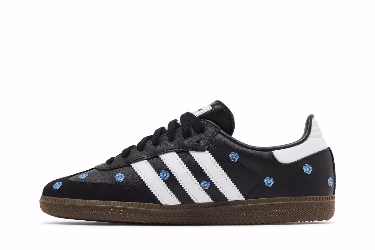 adidas Women's Samba OG Black Floral Embroidery, view 4