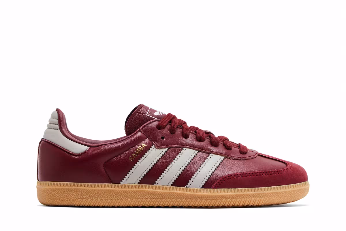 adidas Women's Samba OG Burgundy Gum, view 2