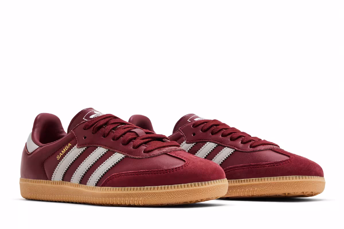 adidas Women's Samba OG Burgundy Gum, view 9