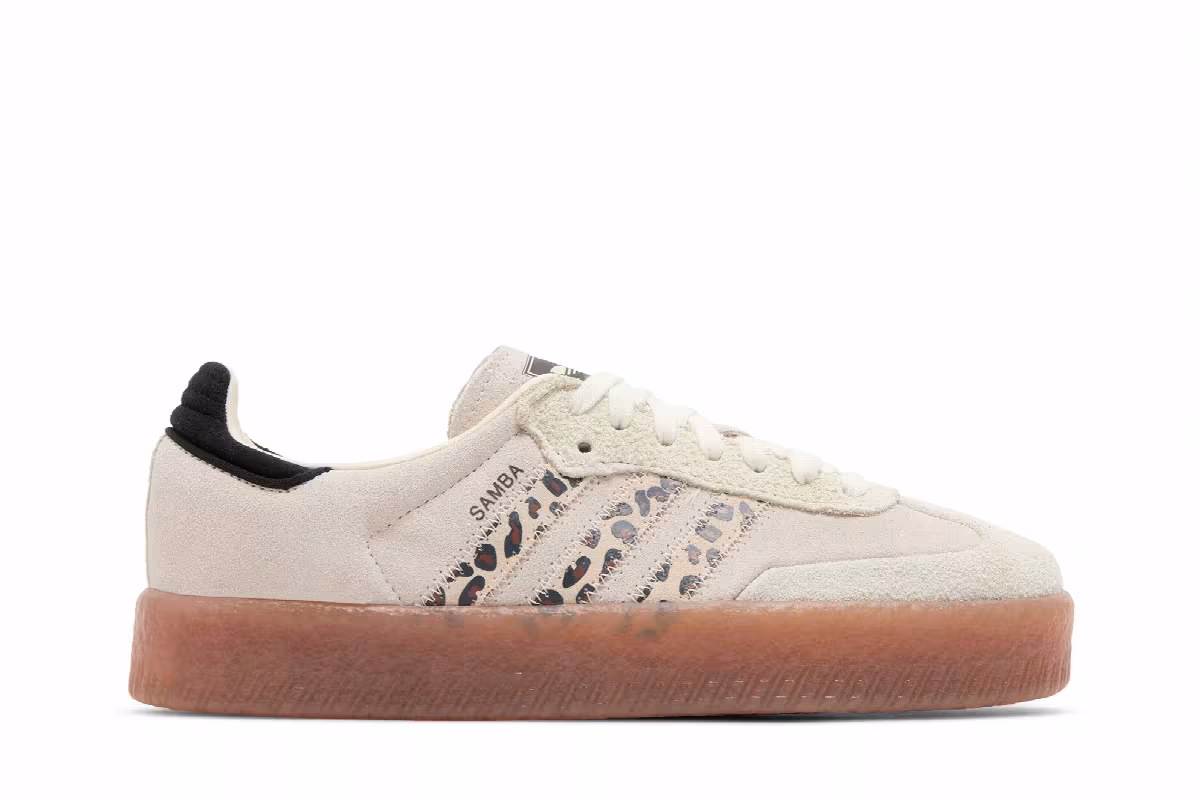 adidas Women's Sambae Cream White Leopard, view 2