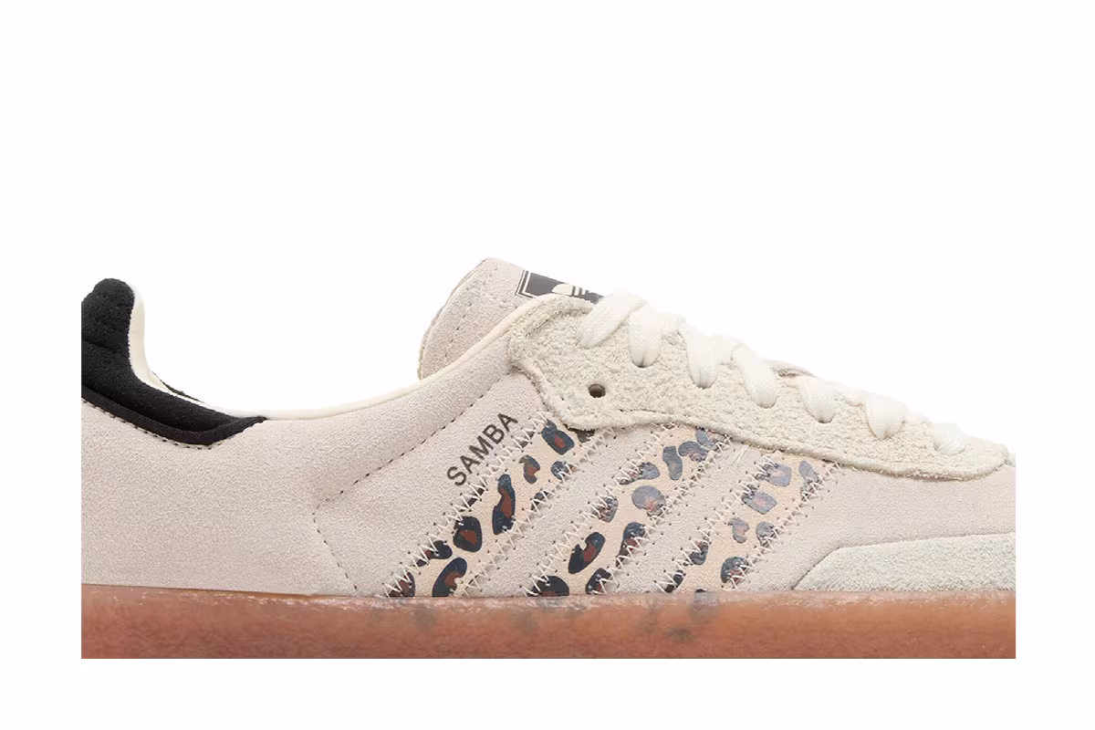 adidas Women's Sambae Cream White Leopard, view 3