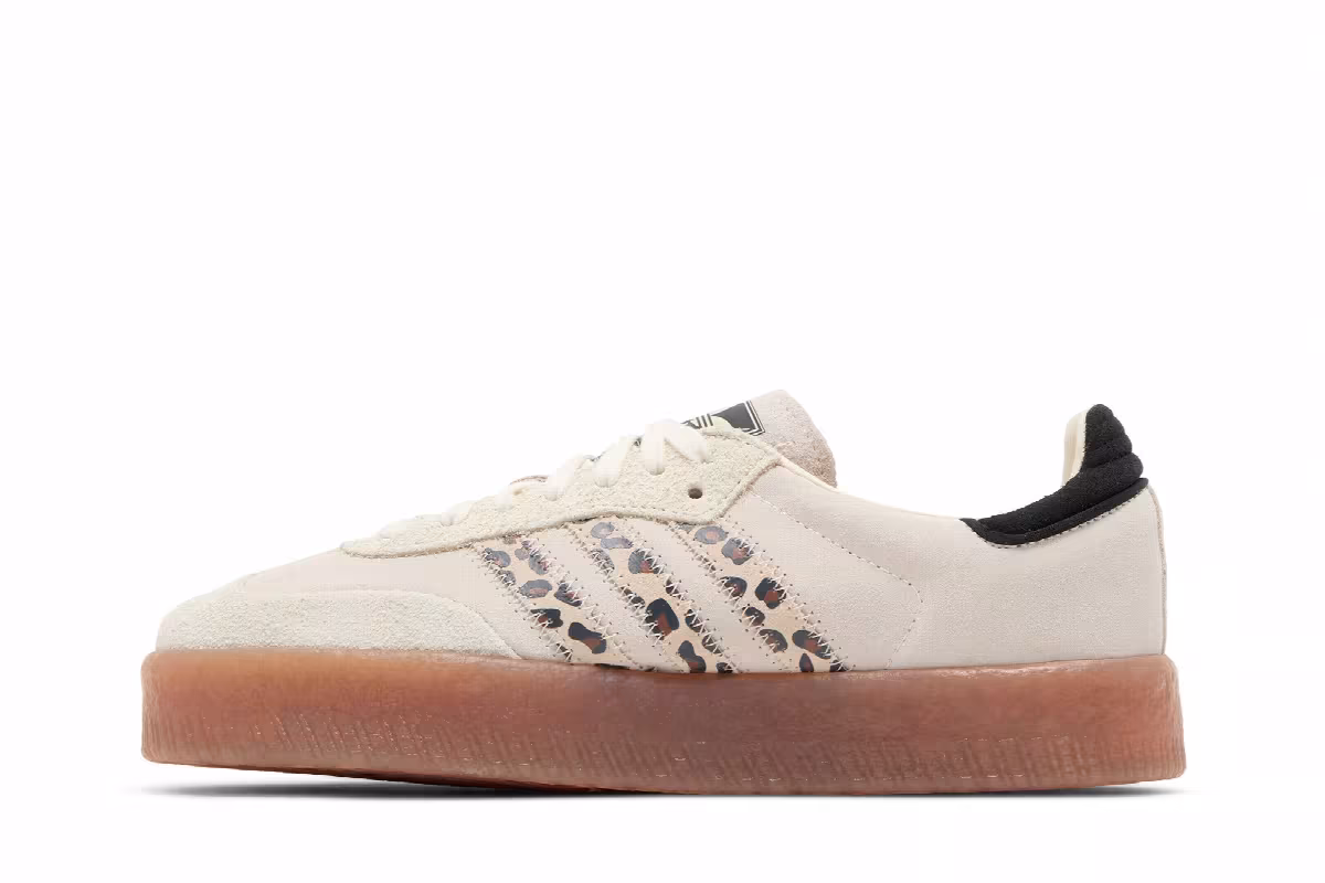 adidas Women's Sambae Cream White Leopard, view 4
