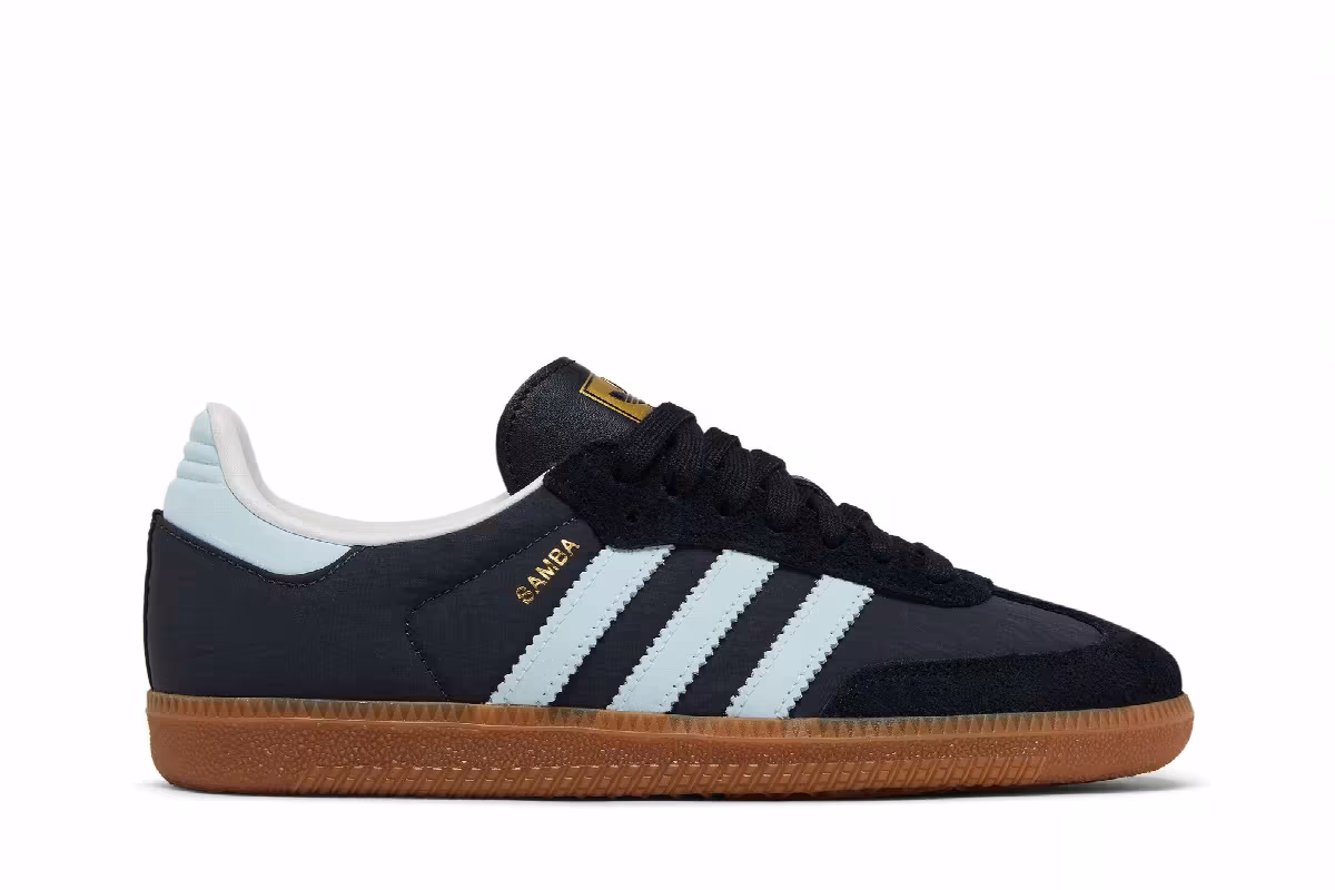 adidas Women's Samba OG Carbon Almost Blue Gum, view 2