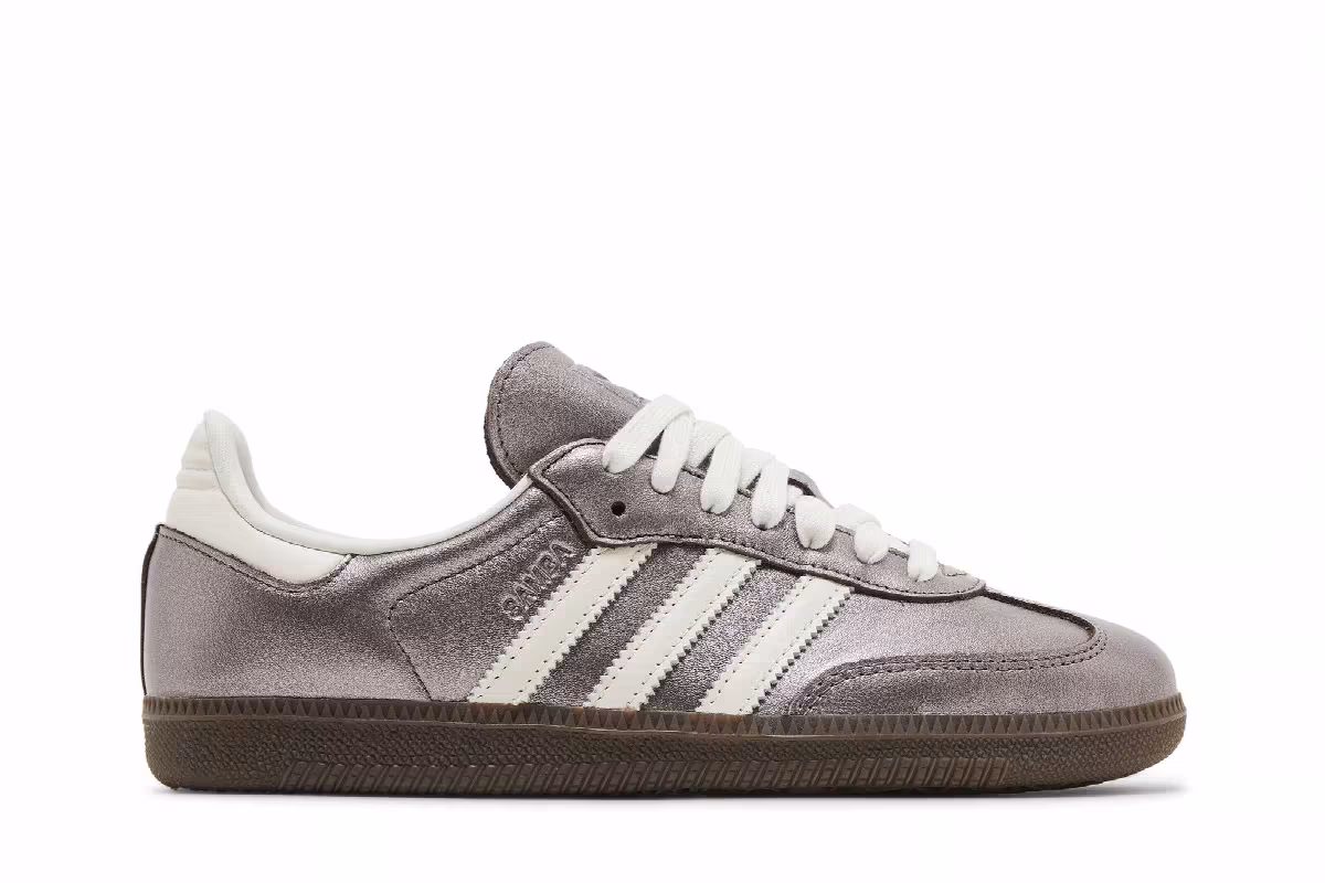 adidas Women's Samba OG Metallic Purple Gum, view 2