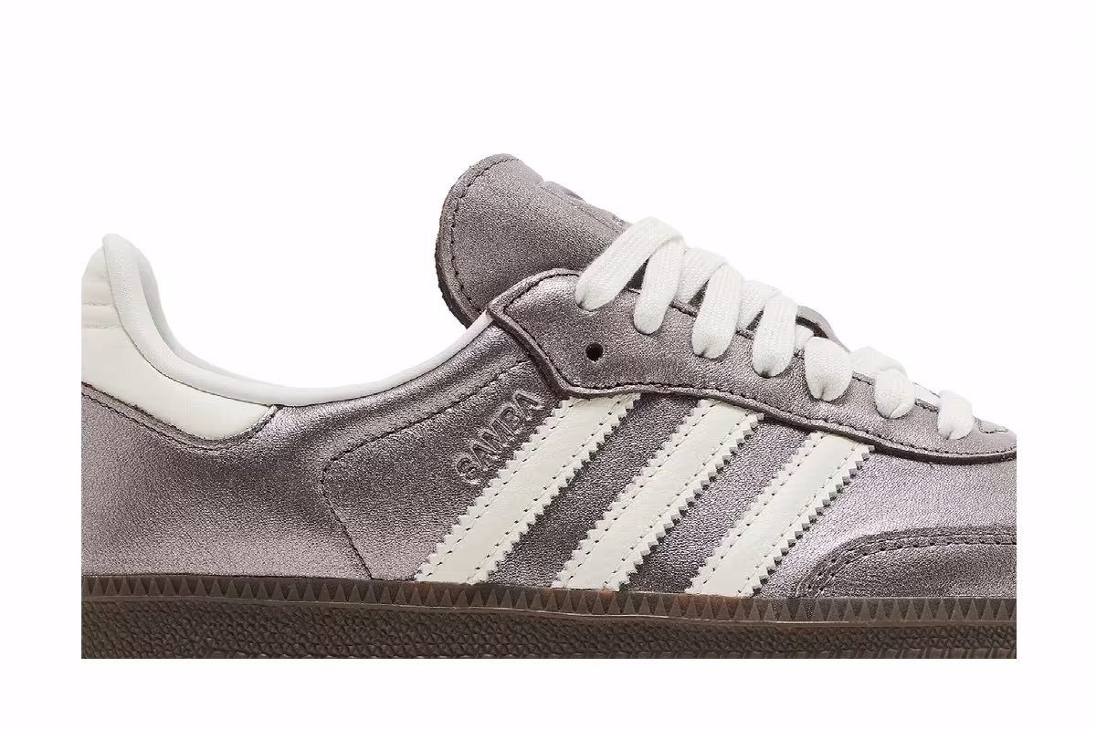adidas Women's Samba OG Metallic Purple Gum, view 3