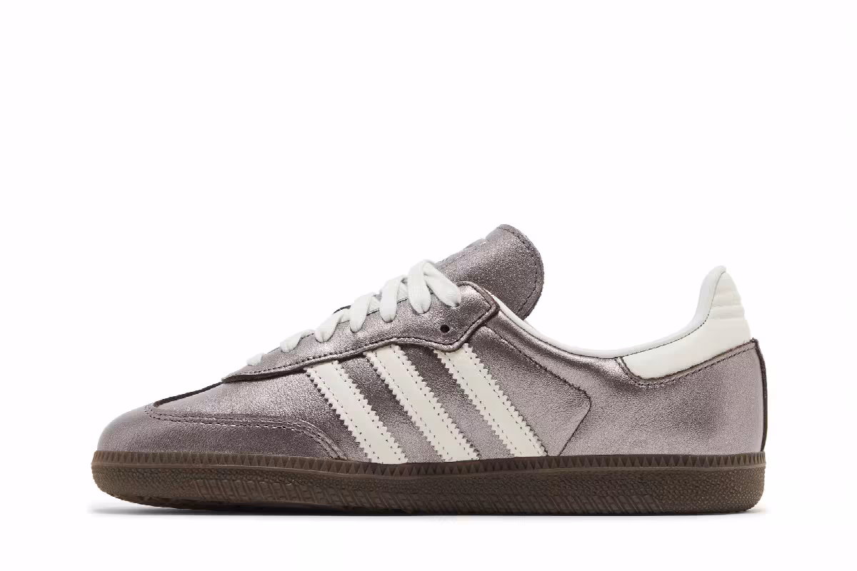 adidas Women's Samba OG Metallic Purple Gum, view 4