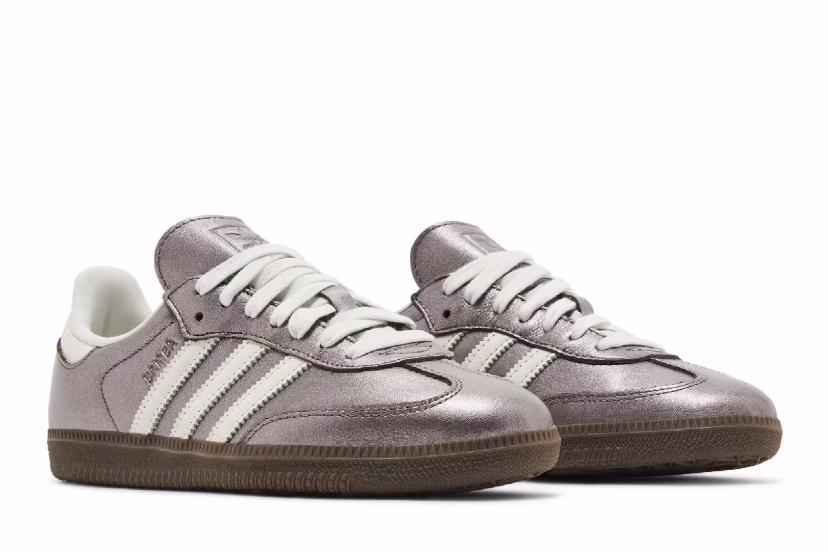 adidas Women's Samba OG Metallic Purple Gum, view 9