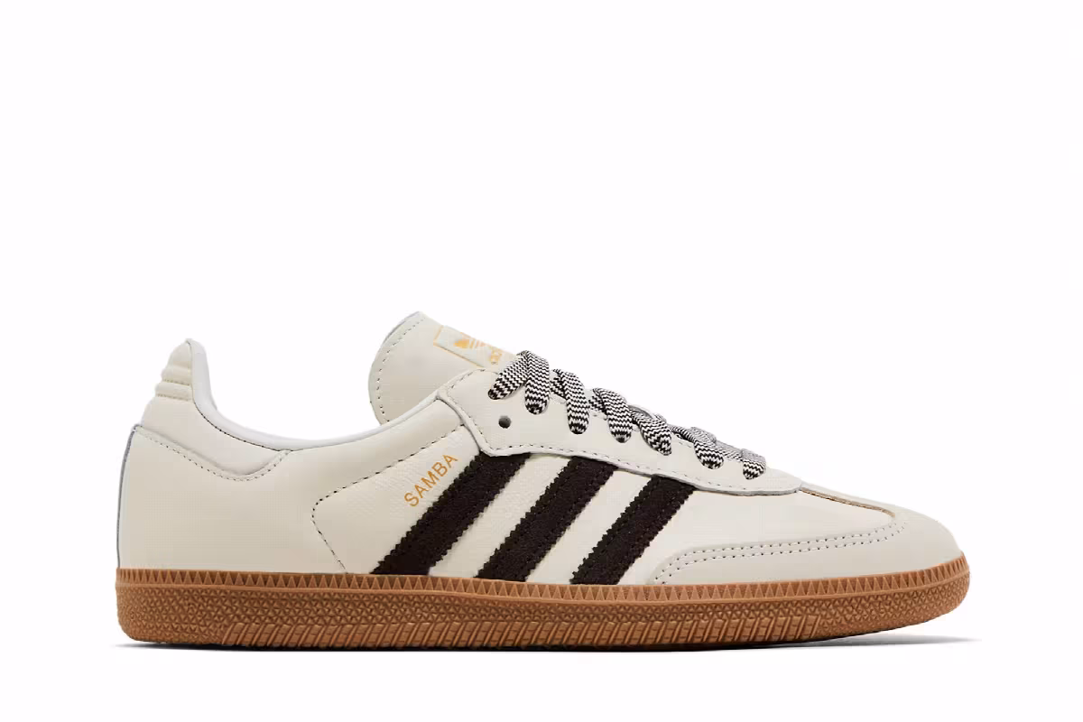 adidas Women's Samba OG Off White Dark Brown, view 2