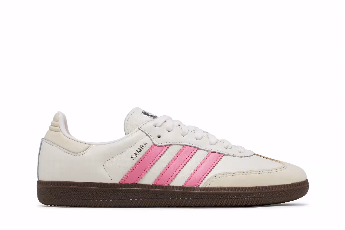 adidas Women's Samba OG White Lucid Pink, view 2