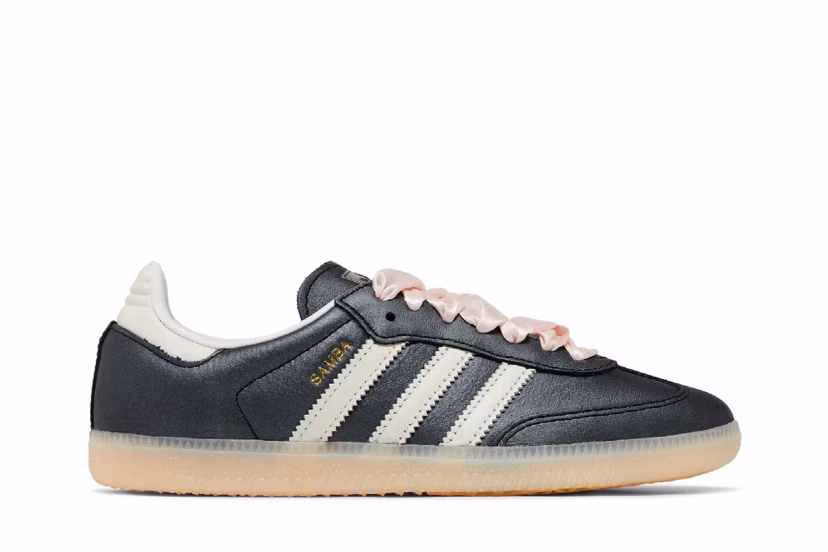 adidas Women's Samba Black Wonder Quartz Ribbon Laces, view 2