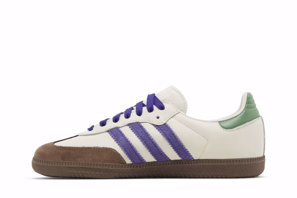 adidas Women's Samba OG Off White Purple Green, view 4