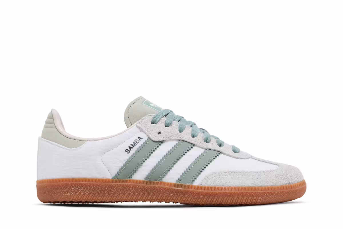 adidas Women's Samba OG White Silver Green, view 2