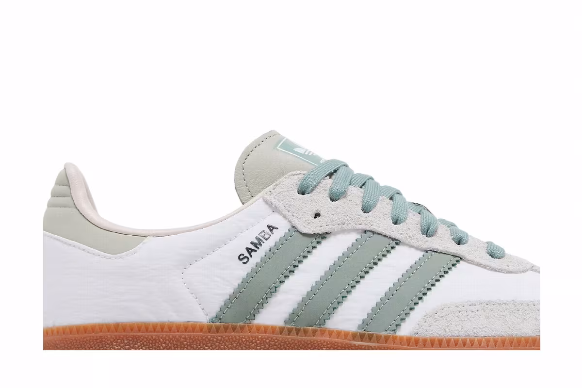 adidas Women's Samba OG White Silver Green, view 3