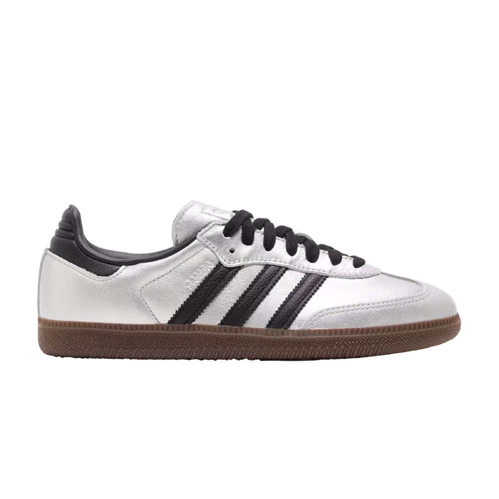 adidas Women's Samba Silver Metallic Black Gum