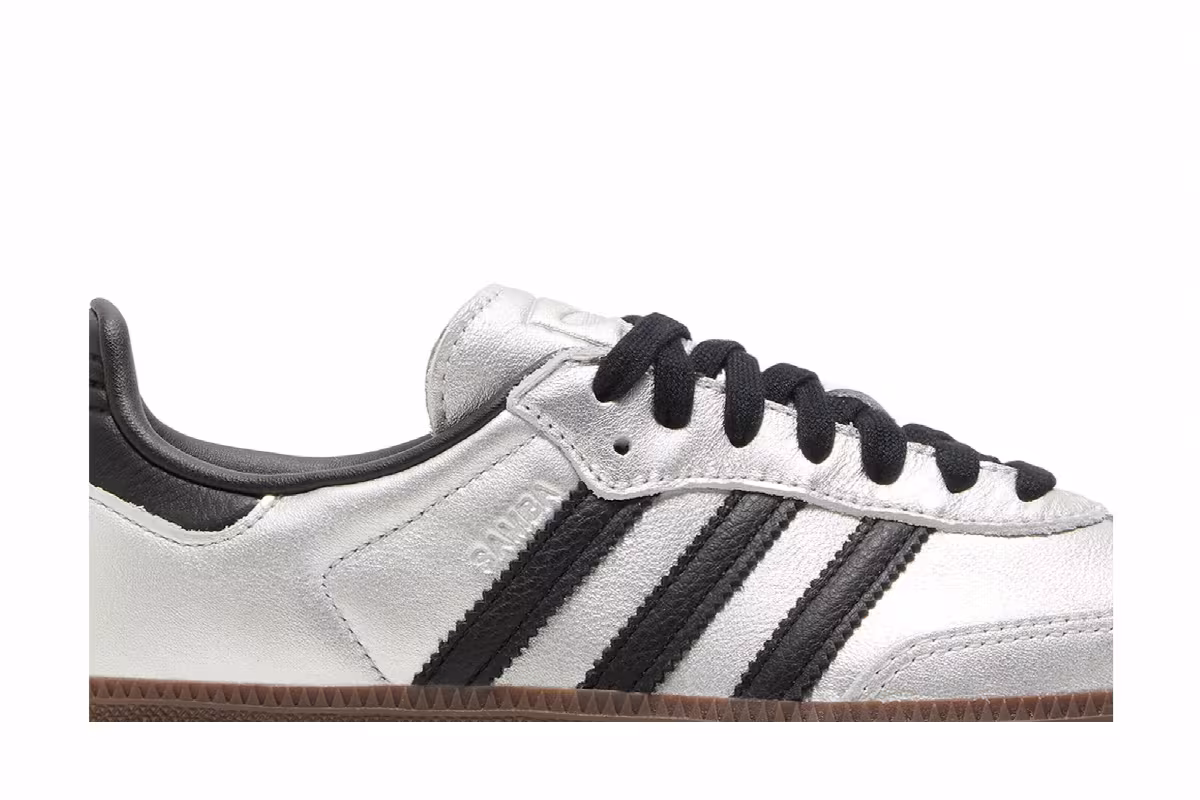 adidas Women's Samba Silver Metallic Black Gum, view 3