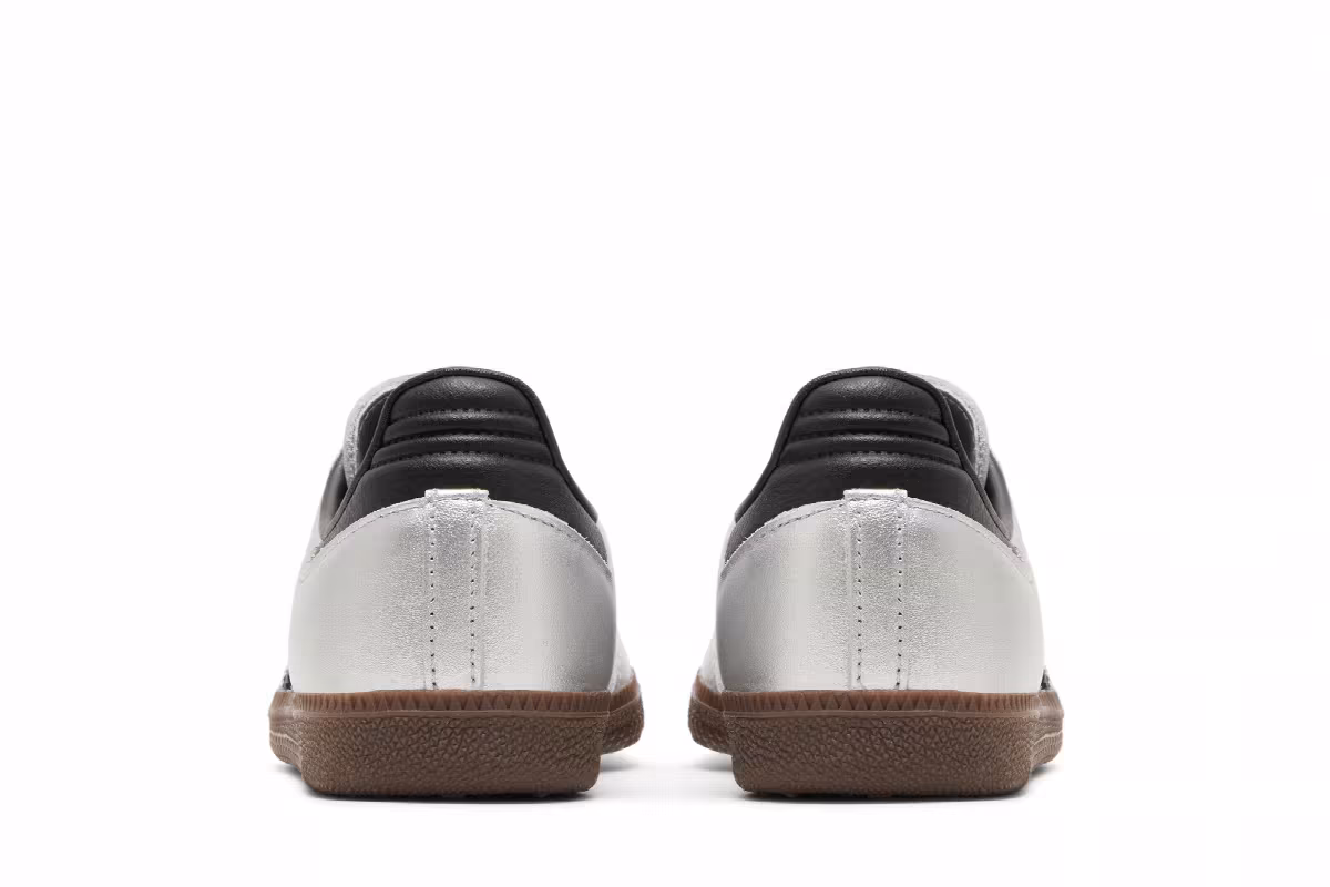 adidas Women's Samba Silver Metallic Black Gum, view 7