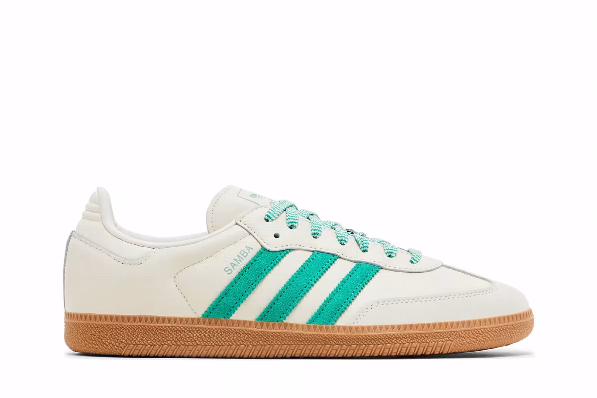 adidas Women's Samba OG Off White Court Green, view 2