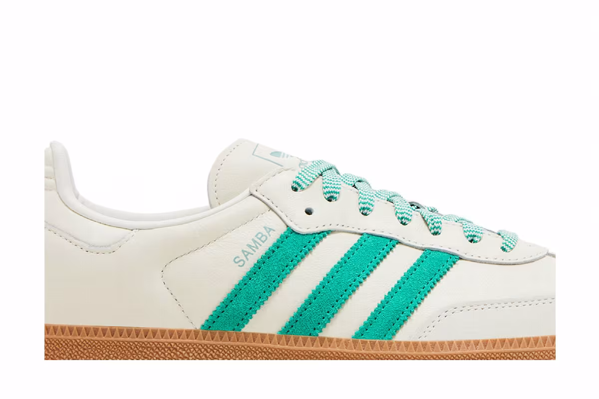 adidas Women's Samba OG Off White Court Green, view 3