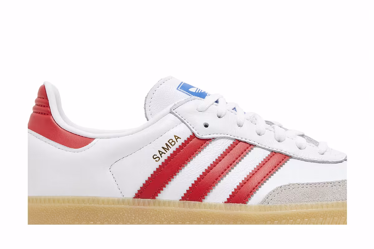 adidas Samba OG J White Collegiate Red Gum, view 3