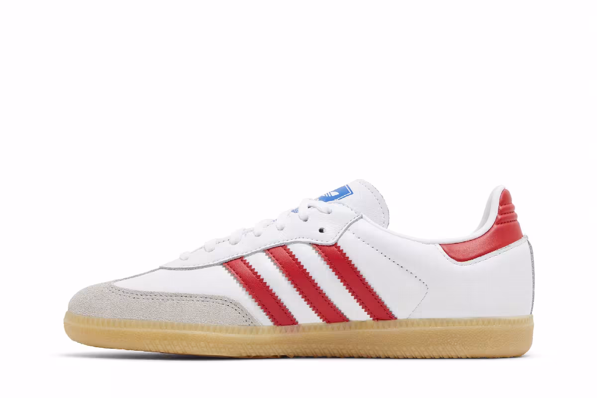 adidas Samba OG J White Collegiate Red Gum, view 4