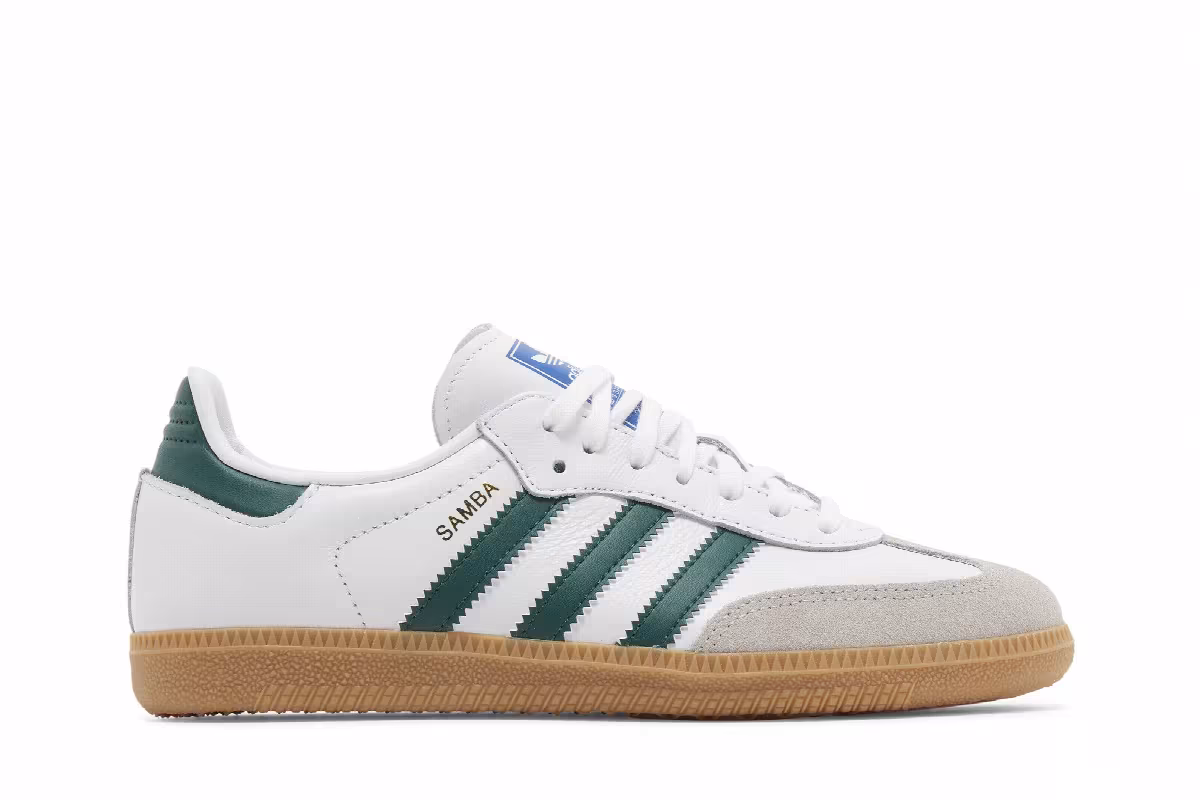 adidas Samba OG Big Kid White Collegiate Green Gum, view 2