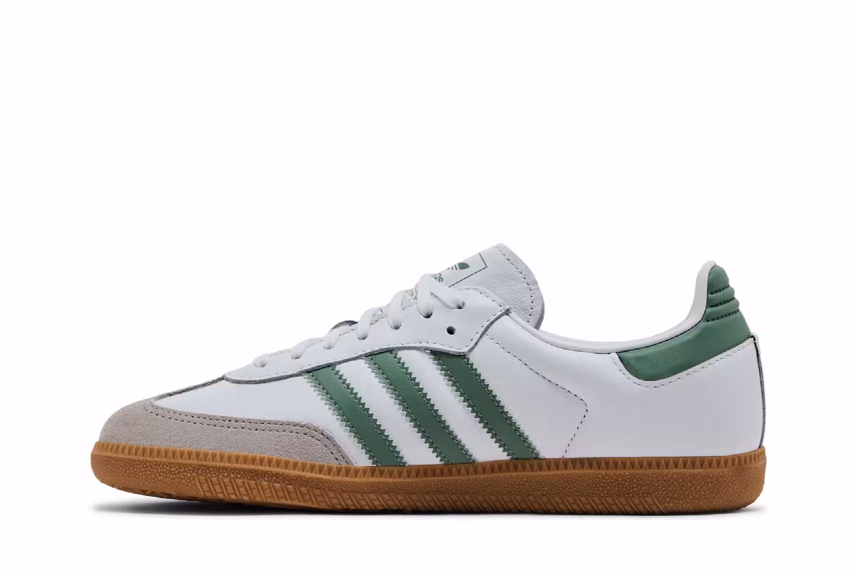 adidas Samba OG J White Silver Green, view 4