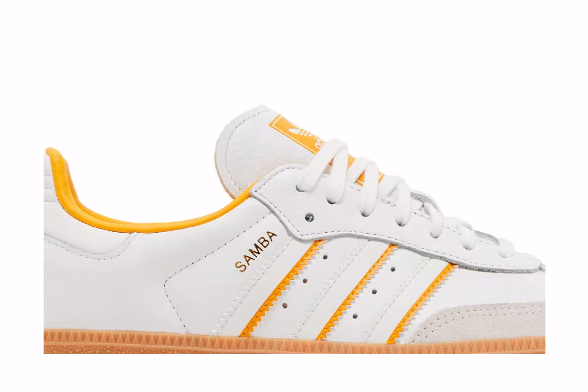 adidas Samba OG J White Crew Yellow, view 3