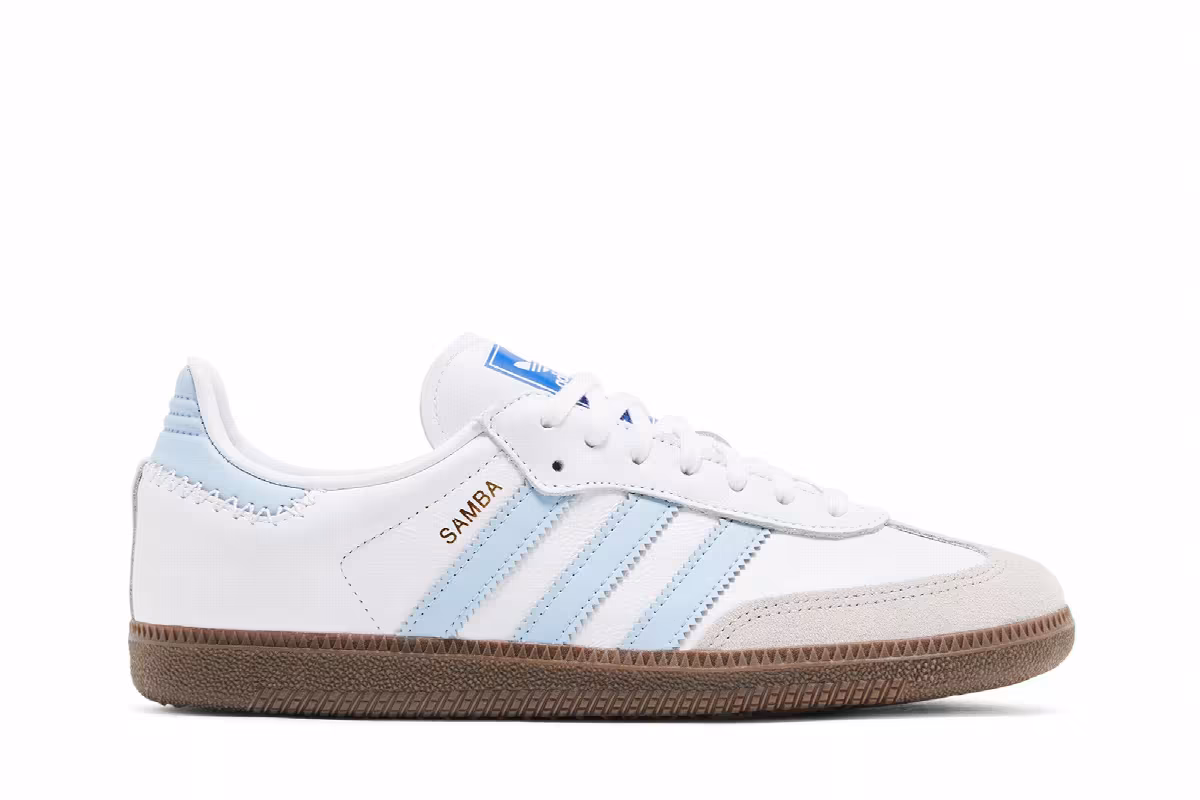 adidas Samba OG J White Clear Sky, view 2