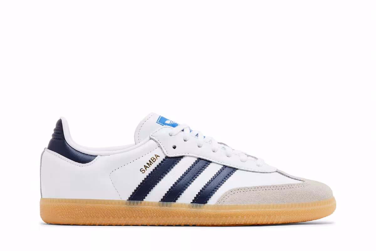 adidas Samba OG J White Collegiate Navy Gum, view 2