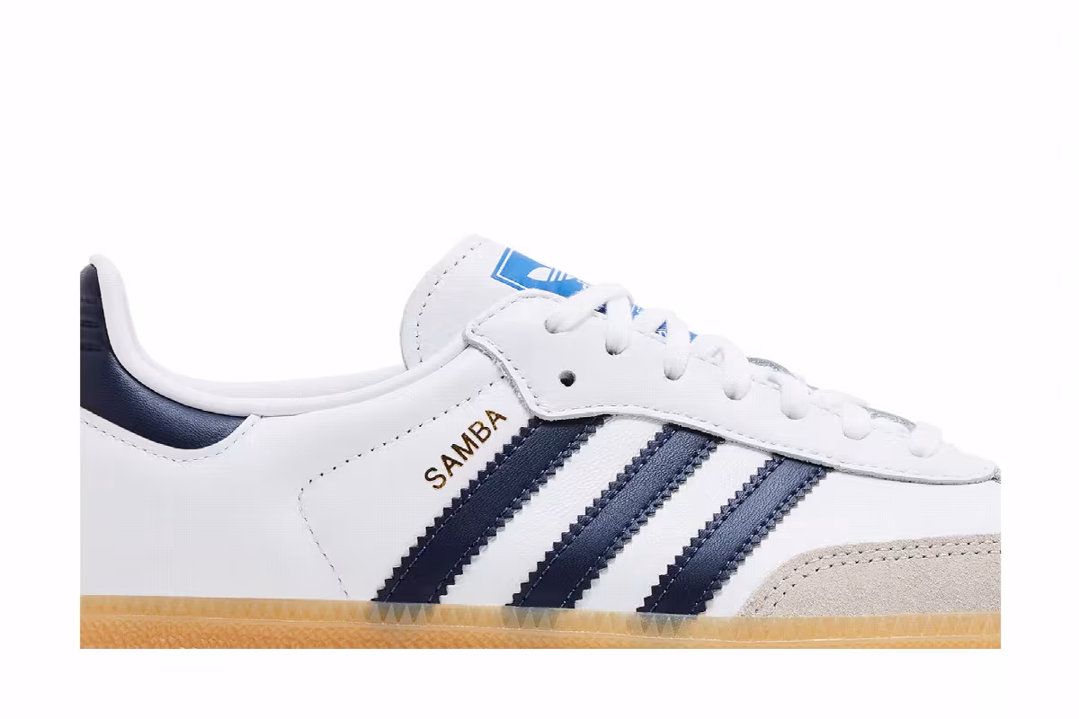 adidas Samba OG J White Collegiate Navy Gum, view 3