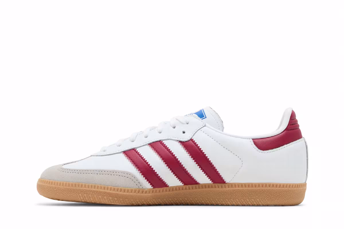 adidas Samba OG J White Collegiate Burgundy Gum, view 4