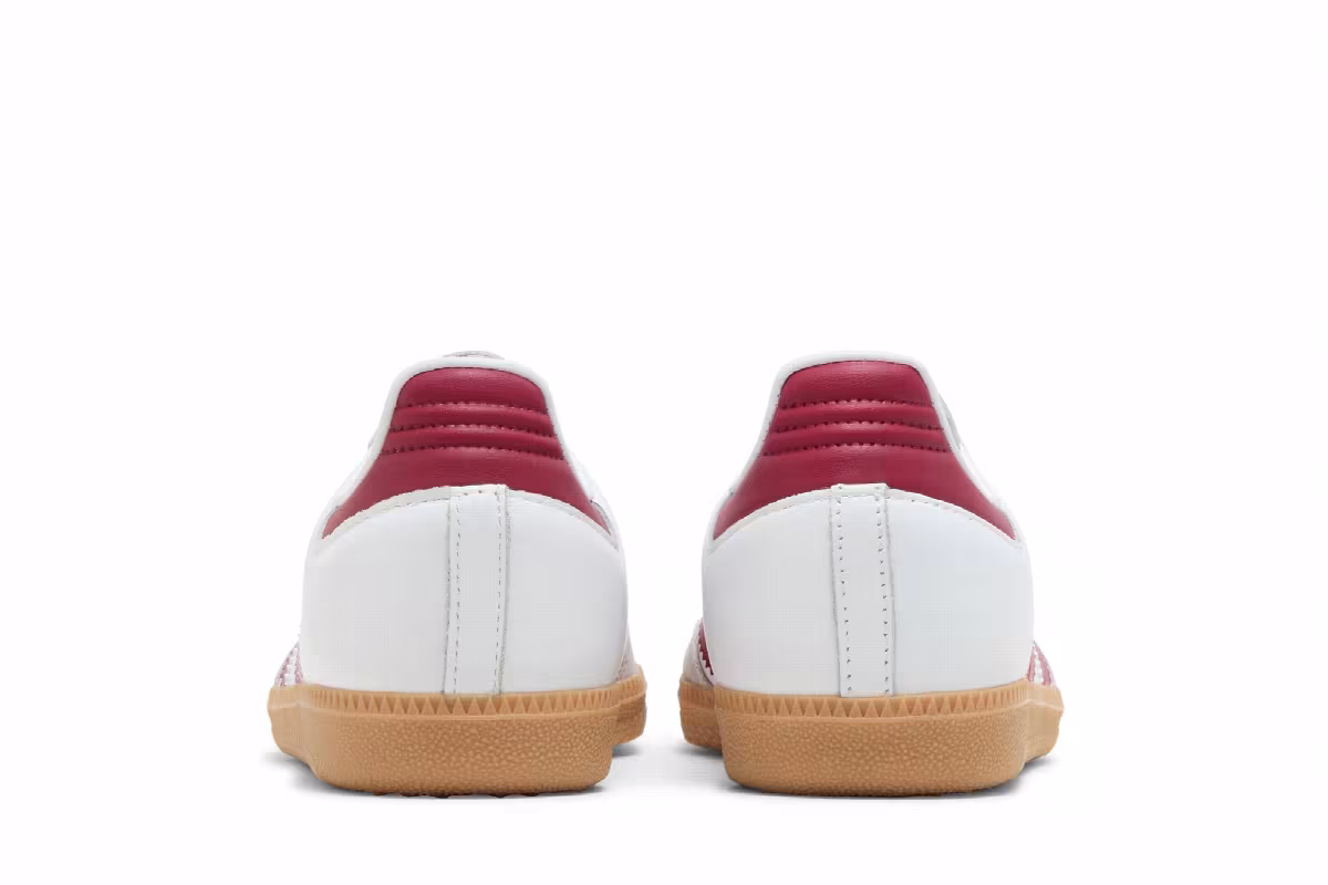 adidas Samba OG J White Collegiate Burgundy Gum, view 7